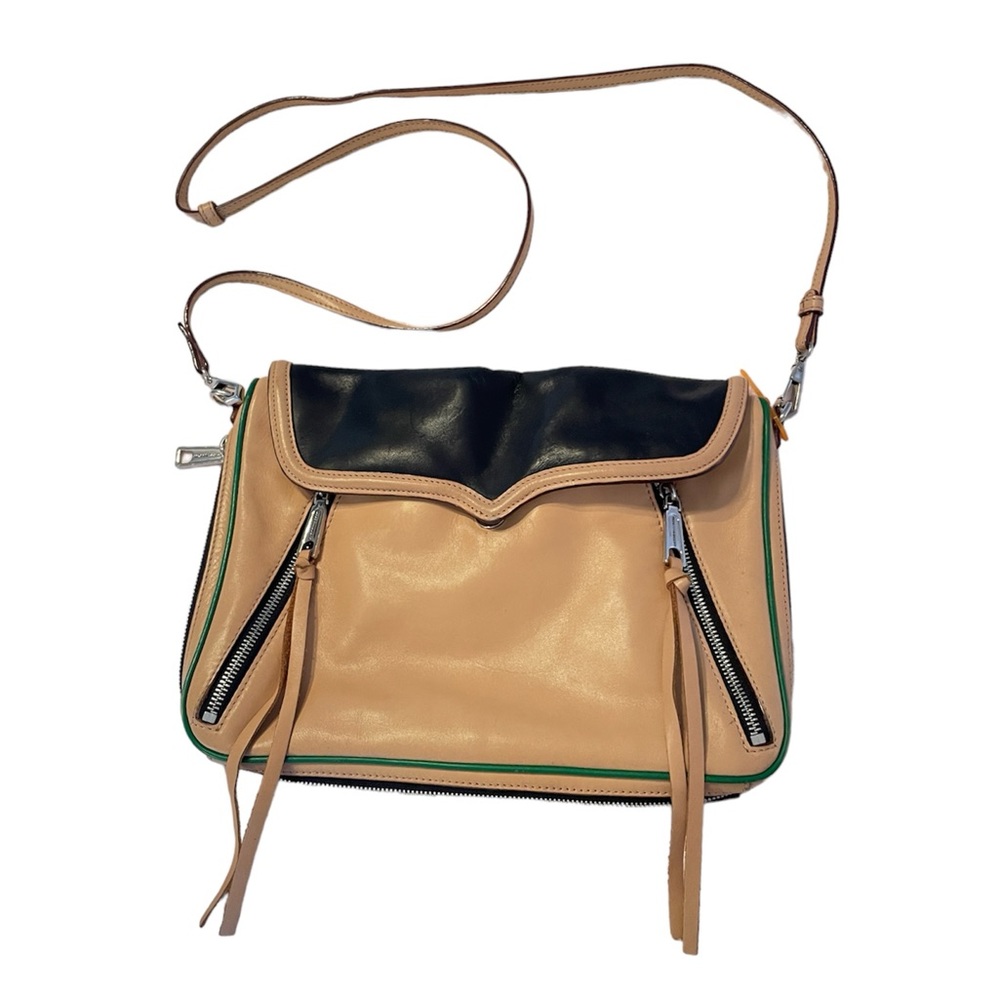 Rebecca Minkoff Tan Black Leather Crossbody Bag